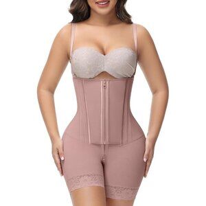 Women's Rosybrown Tummy Control Body Shaper Shapewear Fajas Post Surgery Garment